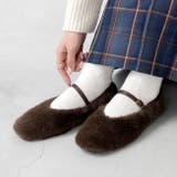 4086ダークブラウンファー | バレエシューズ パンプス レディース | welleg