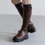 1086ダークブラウンPU | ロングブーツ 膝下 レディース | welleg