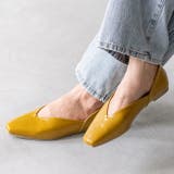1063イエローPU | パンプス ぺたんこ 2way | welleg