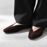 4084ブラウンベロア | パンプス ぺたんこ 2way | welleg