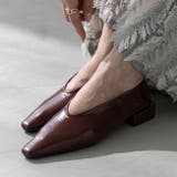 1049レッドブラウンPU | パンプス バブーシュ スクエアトゥ | welleg