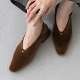 4084ブラウンハラコ調 | パンプス バブーシュ スクエアトゥ | welleg