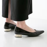 2020ブラックen | ヒールコンシャス パールモチーフ ポインテッドトゥ | welleg