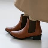 1084ブラウンpu | ポインテッドトゥ ローヒール サイドゴア | welleg