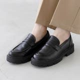 1173ブラックコインPU | ローファー 厚底 レディース | welleg