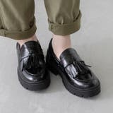 1177ブラックタッセルPU | ローファー 厚底 レディース | welleg