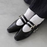 1020ブラックPU | パンプス フラットシューズ ストラップパンプス | welleg