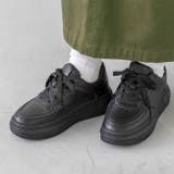 1020ブラックスムースPU | スニーカー レディース 厚底 | welleg