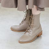 1034グレージュPU | ミドルブーツ レディース レースアップブーツ | welleg