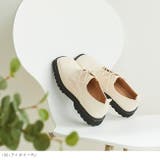 1001アイボリーPU | ボリュームソール スクエアトゥレースアップシューズ レディース | welleg