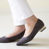 3013グレーsd | ヒールコンシャス パールモチーフ ポインテッドトゥ | welleg
