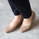 1037グレージュクロコpu | Vカット スクエアトゥ チャンキーヒール | welleg