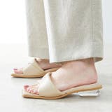 1001アイボリーPU | クリスタル シェイプクリアヒール コバサンダル | welleg