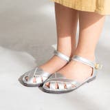 1140シルバーPU | サンダル キッズ 面ファスナー | welleg