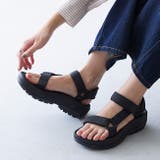 6001ブラック | スポーツサンダル レディース 厚底 | welleg
