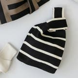 9204ブラックボーダーZK | ニットバッグ レディース ユニセックス | welleg