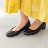 1020ブラックPU | パンプス スクエアトゥ チャンキーヒール | welleg