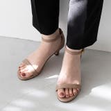 1033ベージュpu | アンクルストラップ 5cmヒール サンダル | welleg