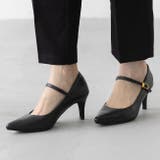 ブラック/スムース調 | ストラップ 7cmヒール パンプス | welleg