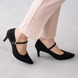 ブラック/スエード調 | ストラップ 7cmヒール パンプス | welleg