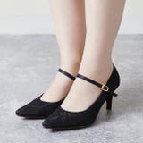 ブラックレースレッド底/クロス | ストラップ 7cmヒール パンプス | welleg