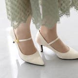 アイボリージャガード/クロス | ストラップ 7cmヒール パンプス | welleg