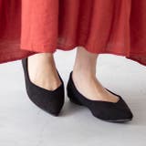 3020ブラックsd | ポインテッドトゥ Vカットデザイン ローヒール | welleg