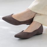 3197チャコールグレーsd | ポインテッドトゥ Vカットデザイン ローヒール | welleg