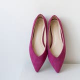 3114マゼンタsd | ポインテッドトゥ Vカットデザイン ローヒール | welleg