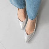 4140シルバーcl | ポインテッドトゥ Vカットデザイン ローヒール | welleg