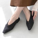 4212ブラックレースジャガード | パンプス バブーシュ スクエアトゥ | welleg