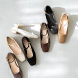 スクエアトゥ ストラップ 変形ヒール | welleg | 詳細画像3 