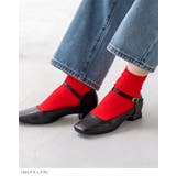 スクエアトゥ ストラップ 変形ヒール | welleg | 詳細画像7 