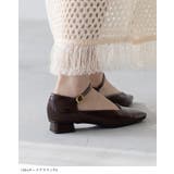 スクエアトゥ ストラップ 変形ヒール | welleg | 詳細画像10 