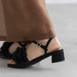 4020ブラックチュール | ストラップサンダル レディース チャンキーヒール | welleg