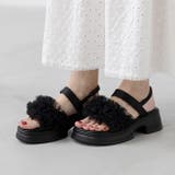 4020ブラックチュール | サンダル レディース 厚底 | welleg