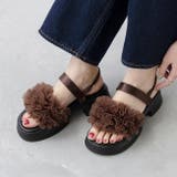 4084ブラウンチュール | サンダル レディース 厚底 | welleg