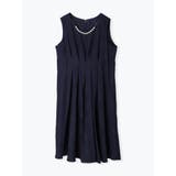 紺 | アクセ付ウエストタックドレス | Re-J＆SUPURE