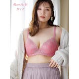 ピンク | [D85-I95]【脇高】フラワー刺繍ブラ＆ショーツ[モールドカップ] | Re-J＆SUPURE