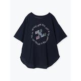 紺 | レインボーバックロゴプリントTシャツ | Re-J&SUPURE