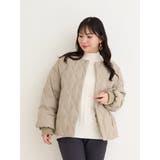 カーキ | 【撥水加工】シームレスノーカラーダウンジャケット | Re-J&SUPURE