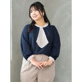 紺 | 3WAYラクケアパールアクセサリー付きボウタイブラウス | Re-J&SUPURE