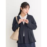 【接触冷感】【ストレッチツイル】ノーカラーペプラムジャケット | Re-J&SUPURE | 詳細画像4