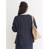 【接触冷感】【ストレッチツイル】ノーカラーペプラムジャケット | Re-J&SUPURE | 詳細画像6