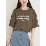 カーキ | 箔ロゴプリントTシャツ | Re-J&SUPURE