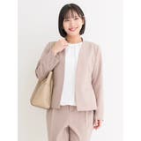 ベージュ | 【接触冷感】【Wクロス】ノーカラージャケット(セットアップ可) | Re-J&SUPURE