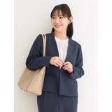紺 | 【接触冷感】【Wクロス】ノーカラージャケット(セットアップ可) | Re-J&SUPURE