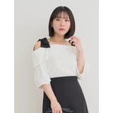【WEB限定】ビジュー付きショルダーリボンオフショルトップス | Re-J&SUPURE | 詳細画像12