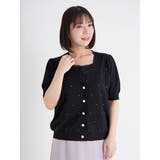 黒 | 【WEB限定】［接触冷感・UV］パールボタン×ラインストーンニットカーディガン | Re-J＆SUPURE