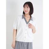 オフホワイト | 【WEB限定】［接触冷感・UV］パールボタン×ラインストーンニットカーディガン | Re-J＆SUPURE
